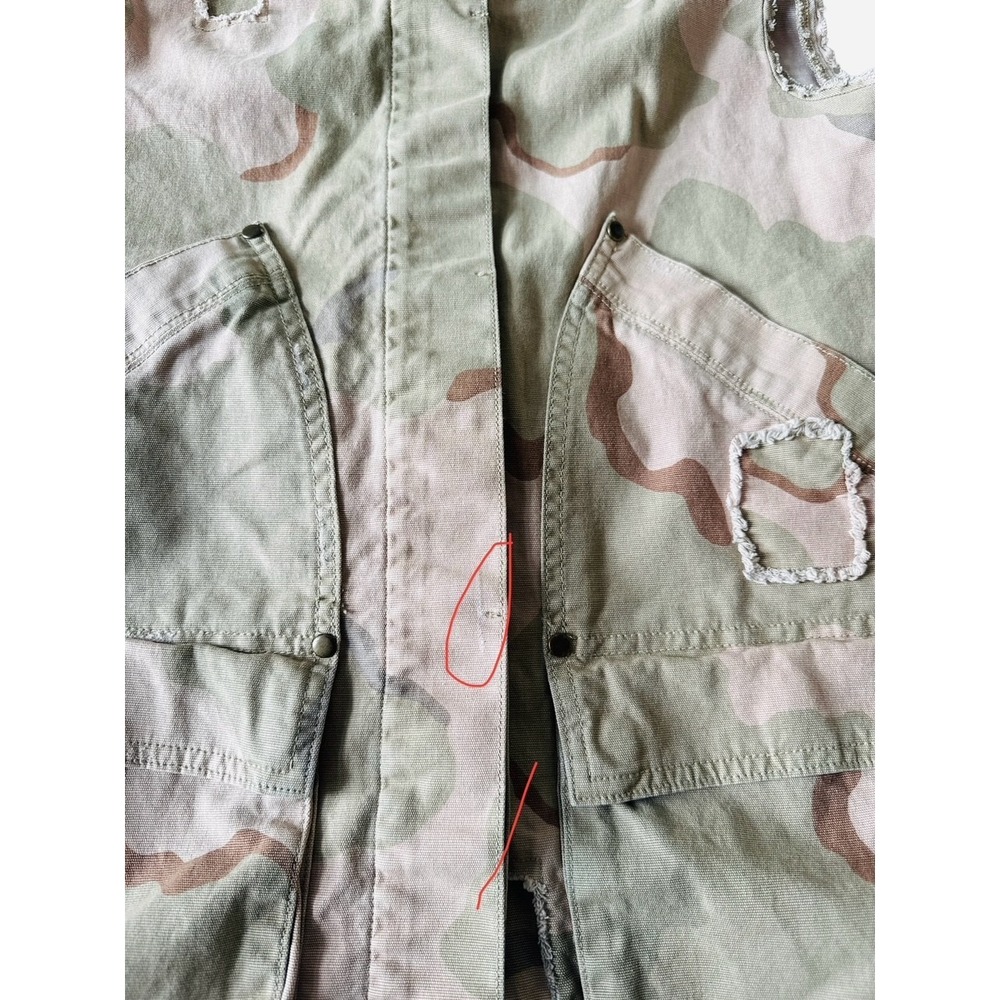 Anthropologie Lida Pink Camo Camouflage Utility Vest Oversized Small Distressed - Picture 6 of 6